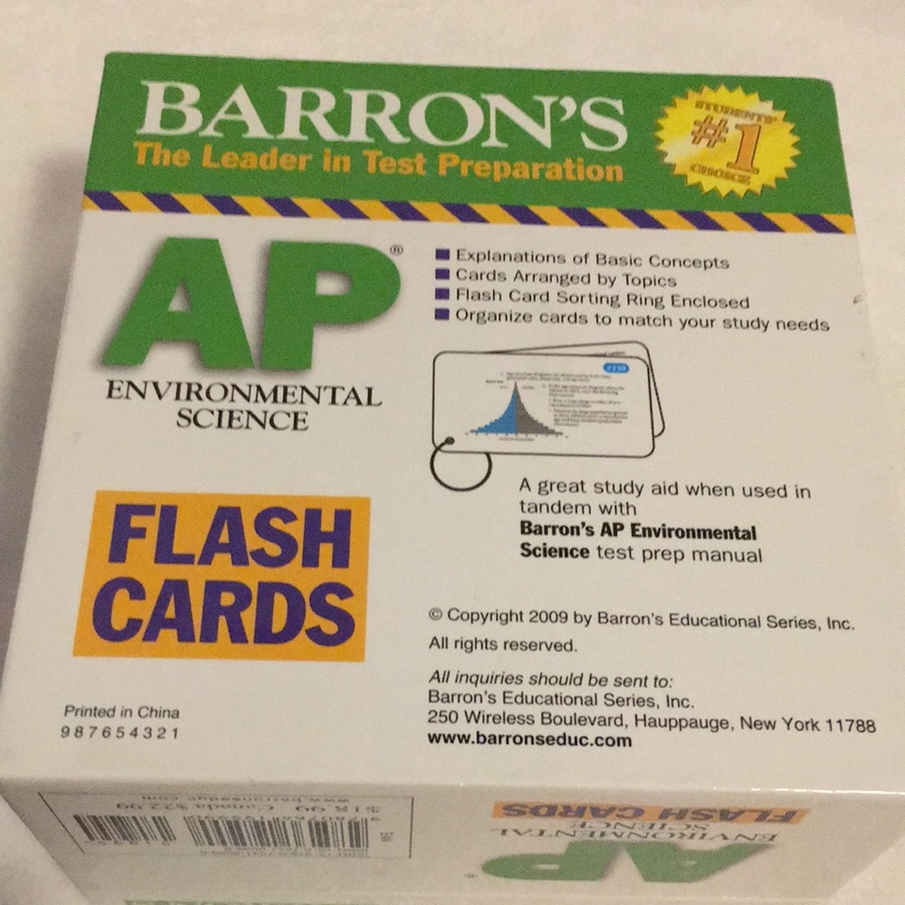 Barron’s AP Environmental Testing Flash Cards - Picture 3 of 3